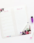 Magnetic Meal Planner / Shopping List - Floral
