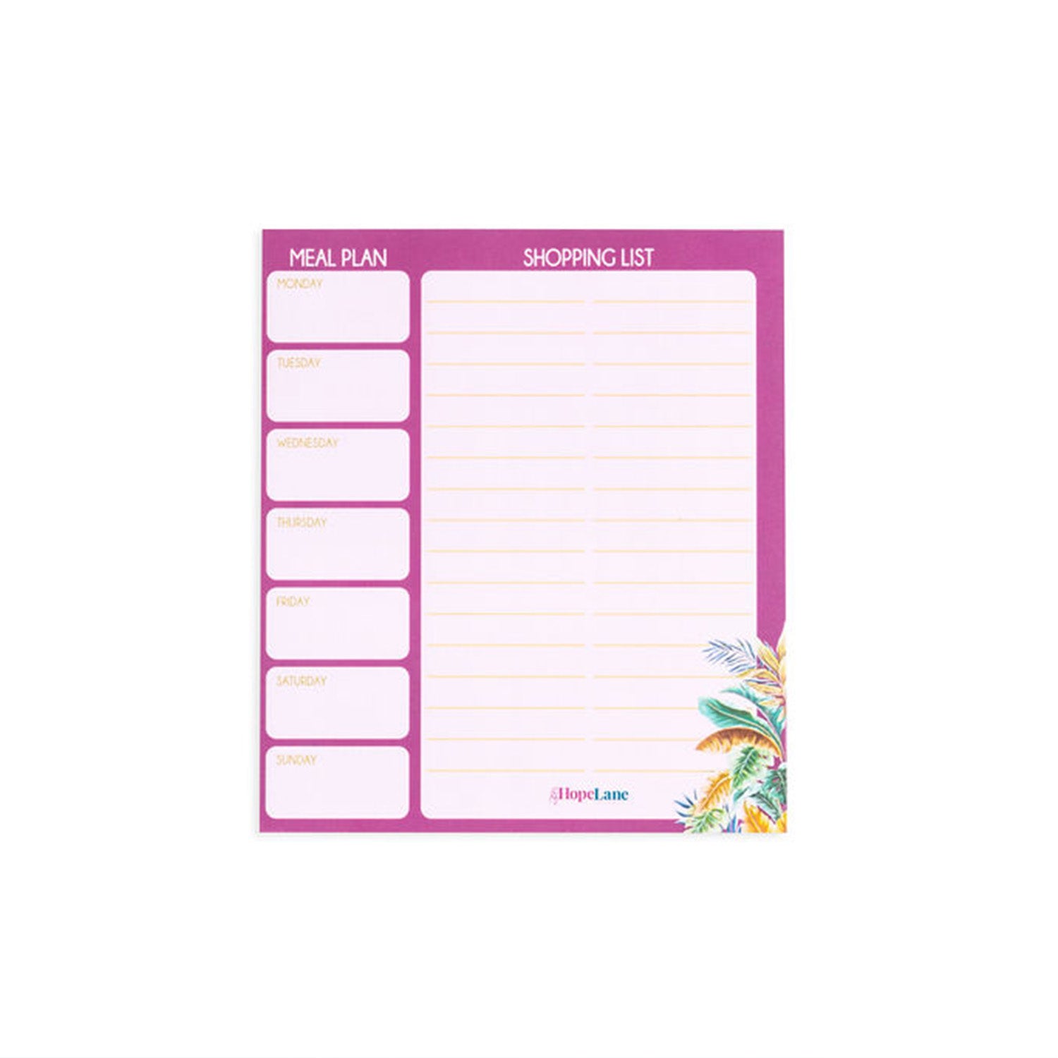 Meal Planner / Shopping List - Boho Paradise