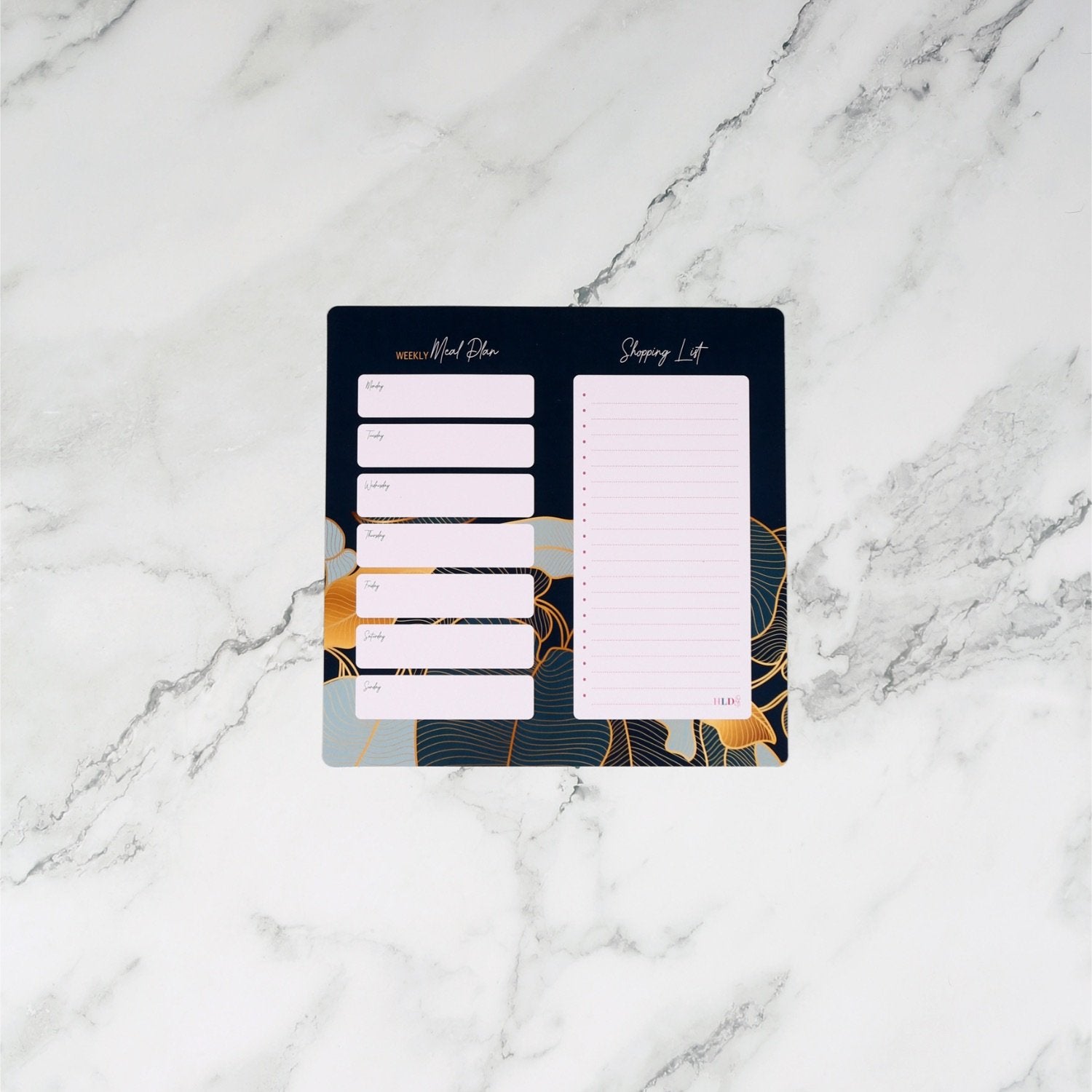 MAGNETIC MEAL PLANNER / SHOPPING LIST - NAVY